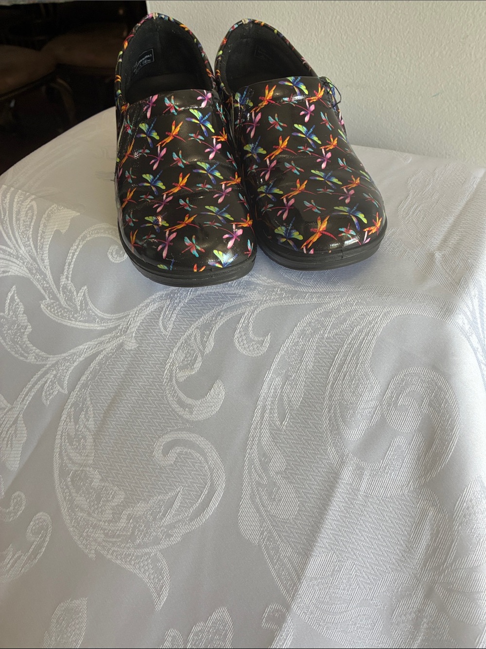 easy street Black Slip-On Mules with Multicolor Floral Print